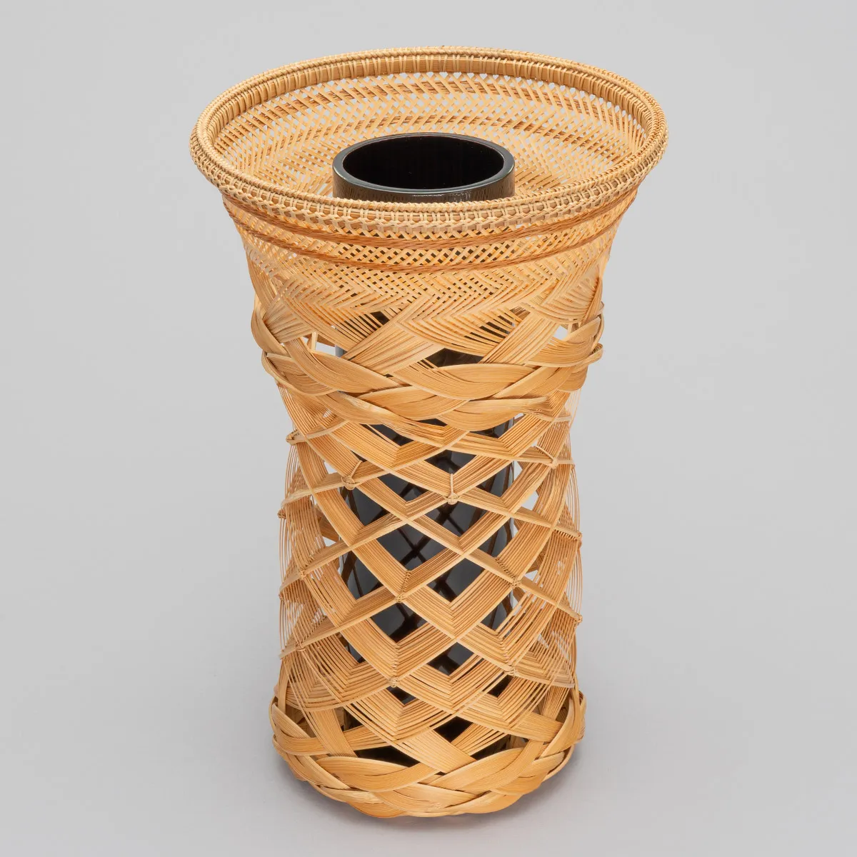 束ね編み花籃 「月下」