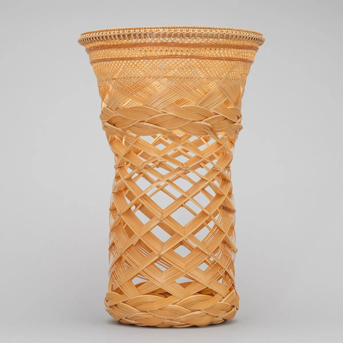 束ね編み花籃 「月下」