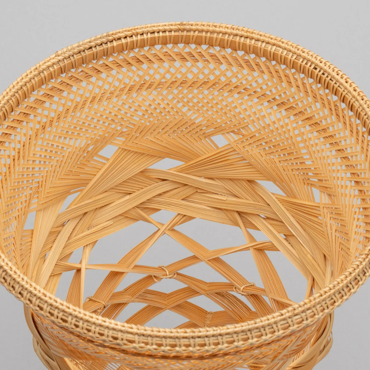 束ね編み花籃 「月下」