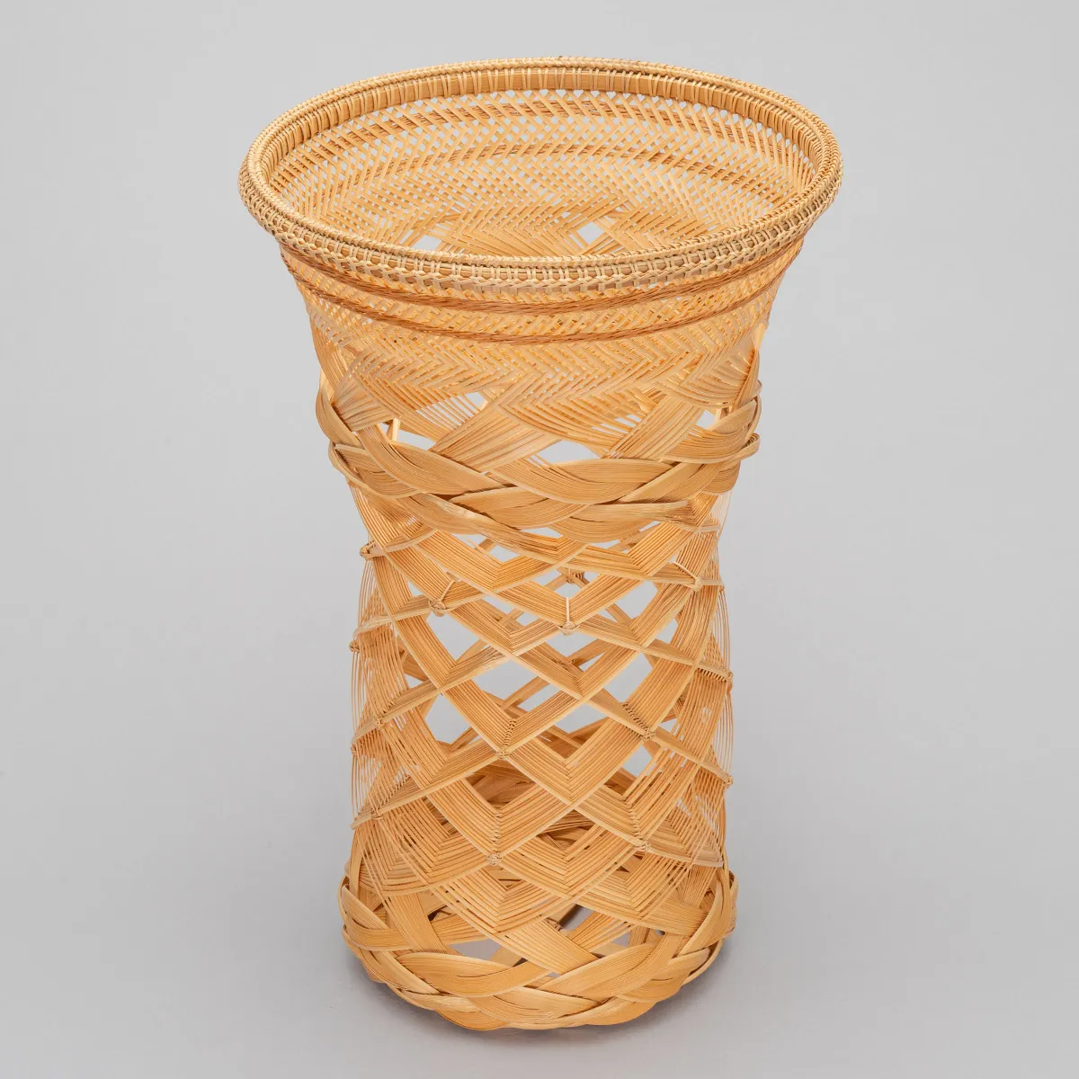 束ね編み花籃 「月下」