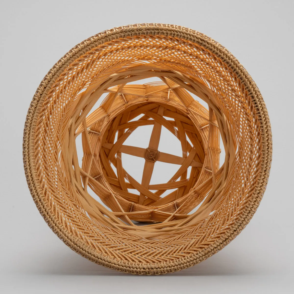 束ね編み花籃 「月下」