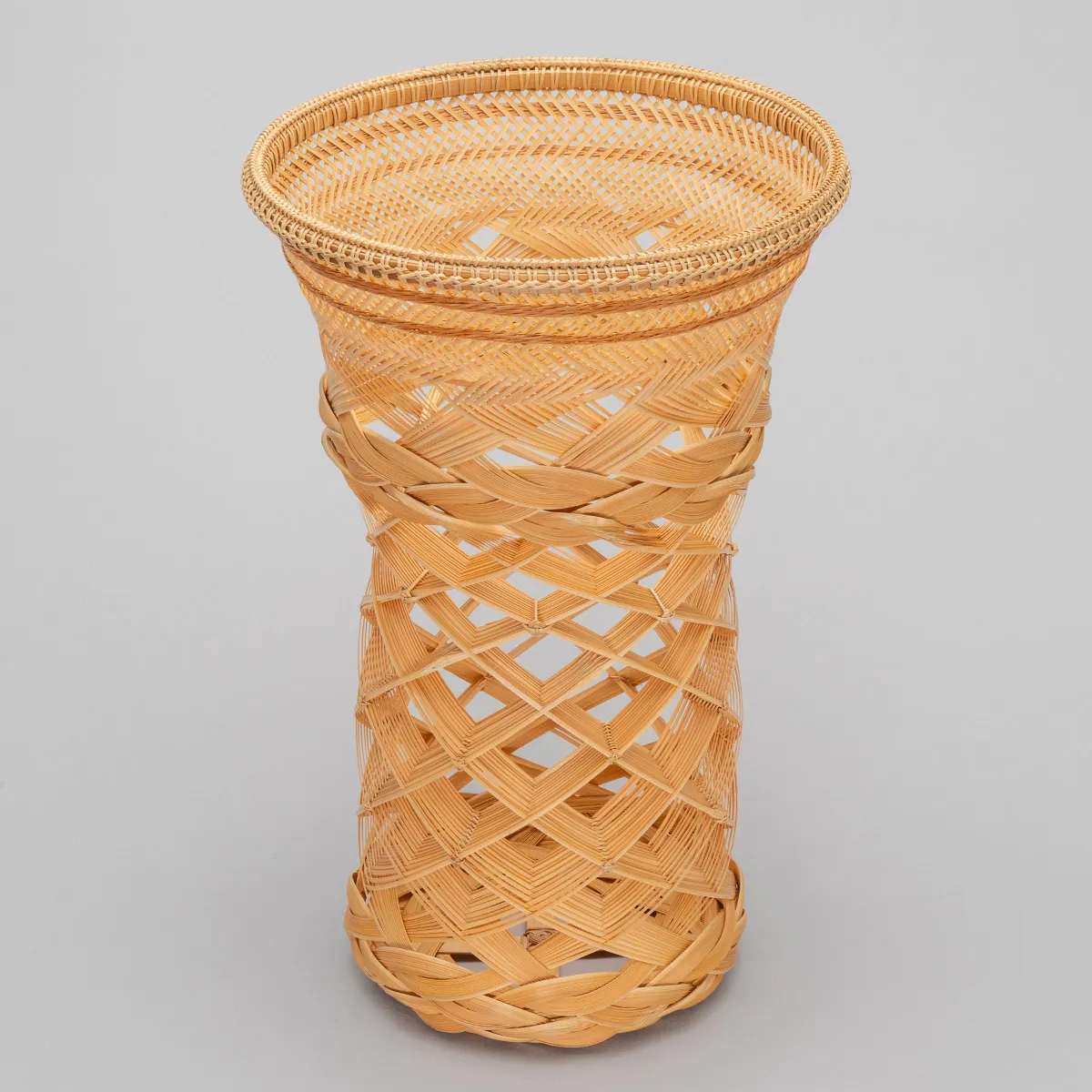 束ね編み花籃 「月下」