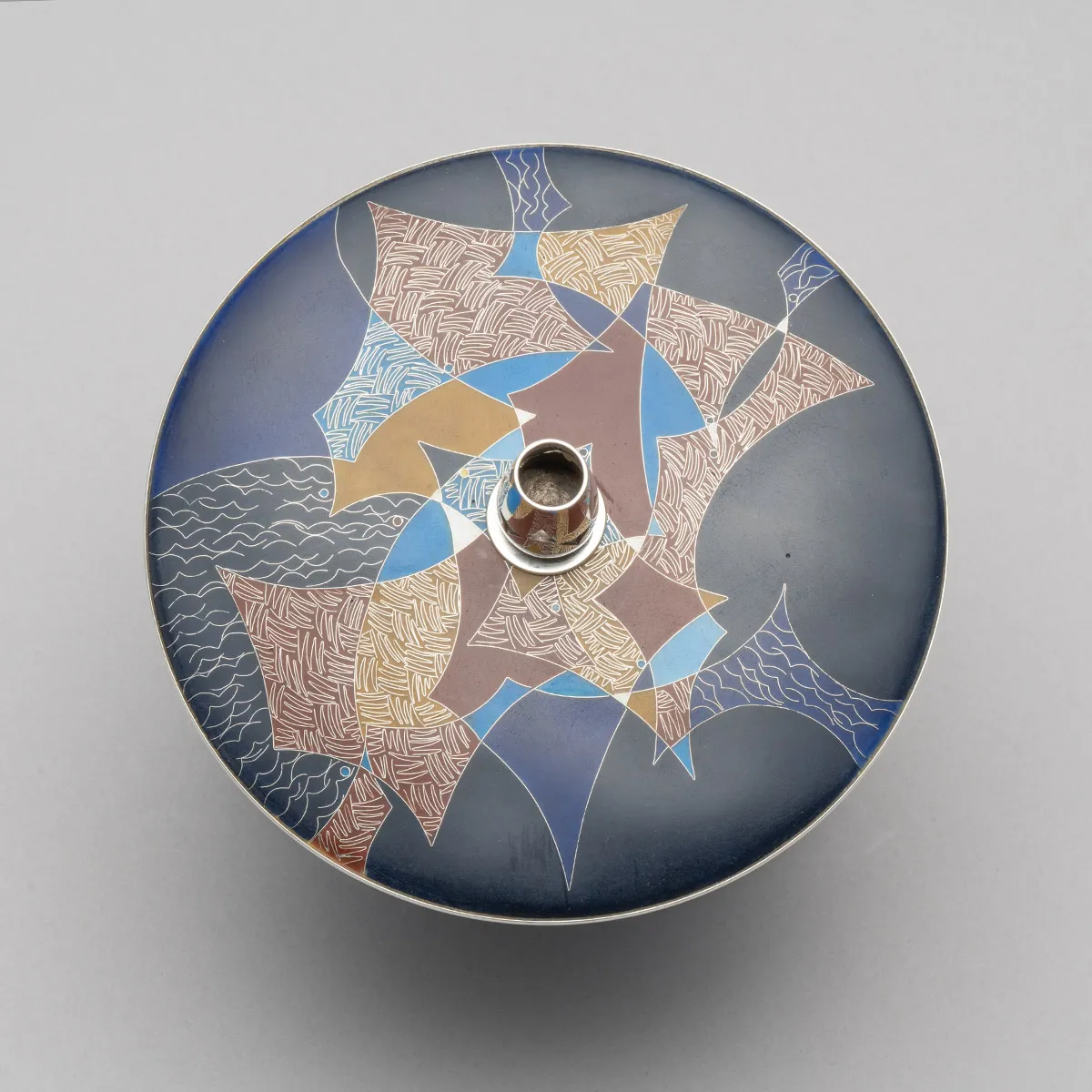 有線七宝水指「連景歌譜」