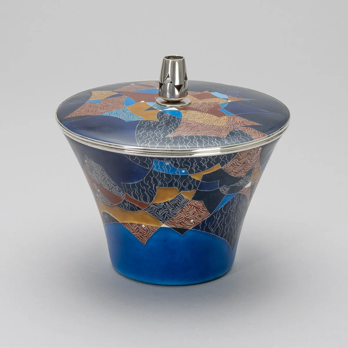 有線七宝水指「連景歌譜」