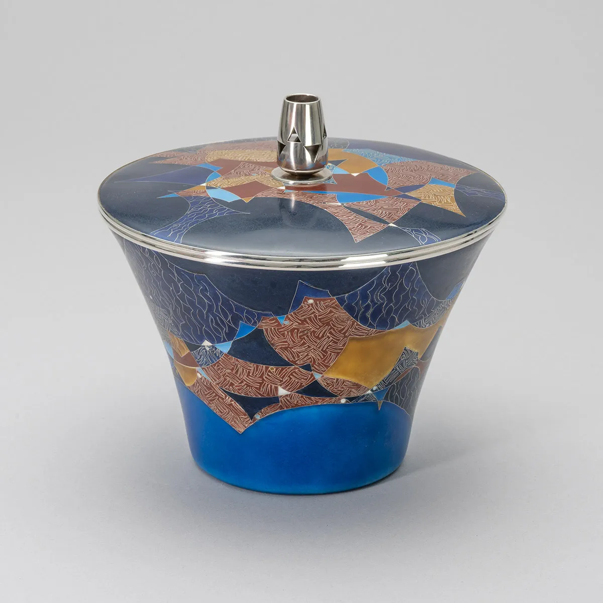 有線七宝水指「連景歌譜」