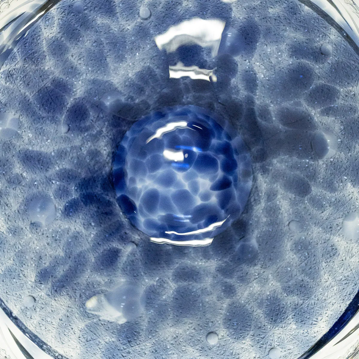 硝子切子鉢 「群青」