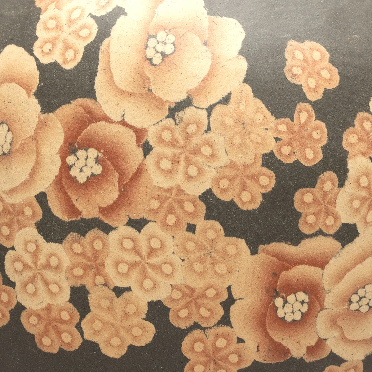 花壺 苔泥彩丸紋禅 無名異練上花紋壺 | ARTerrace