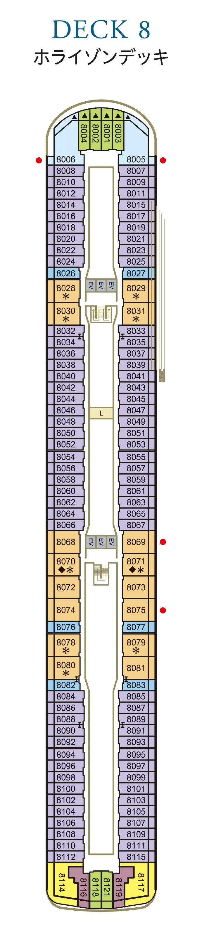 飛鳥III 船内工芸作品マップ‐客室