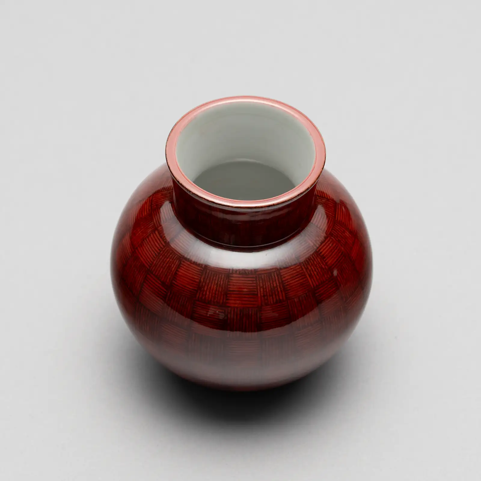 色絵一輪挿 紅紗