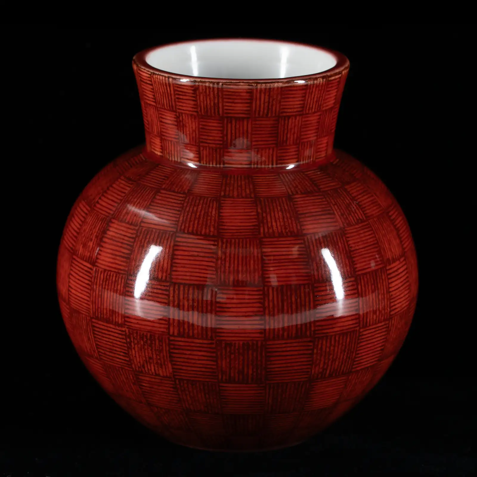 色絵一輪挿 紅紗